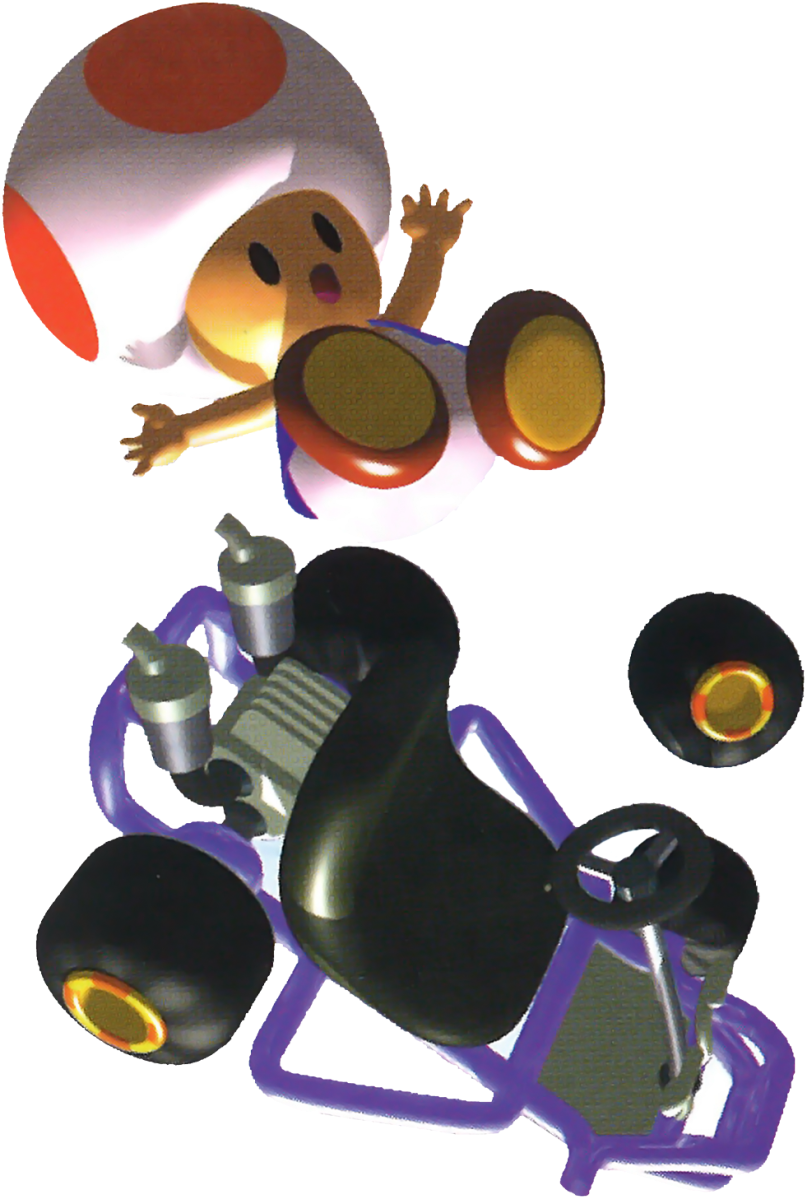 “luigi, Yoshi And Toad From Mario Kart - Mario Kart 64 Kart Clipart (1280x1351), Png Download