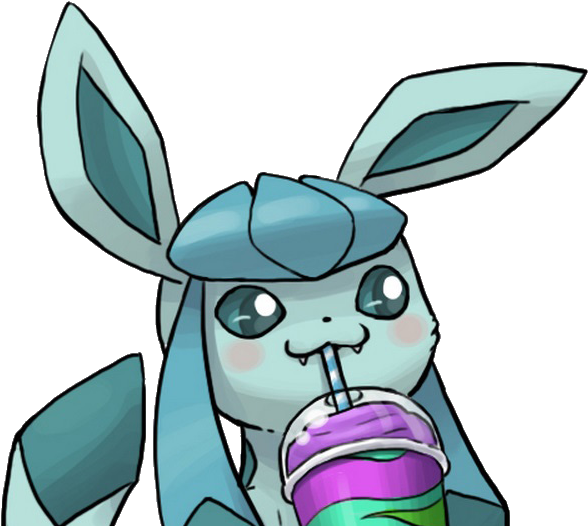 I Am Reverend Posted - Glaceon Drinking A Slushie Clipart (663x539), Png Download