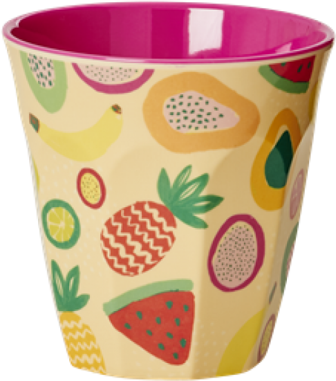 Medium Melamine Cup In Tutti Frutti Print By Rice - Strawberry Clipart (750x750), Png Download