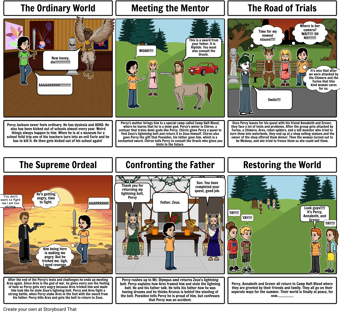 Hero's Journey The Lighning Thief Kate - Cartoon Clipart (1164x1086), Png Download