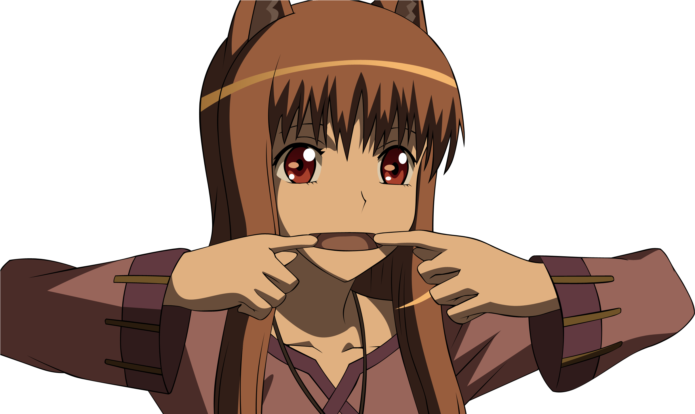 Spice And Wolf, Vectors, Transparent, Animal Ears, - Spice And Wolf Holo Png Clipart (2560x1440), Png Download