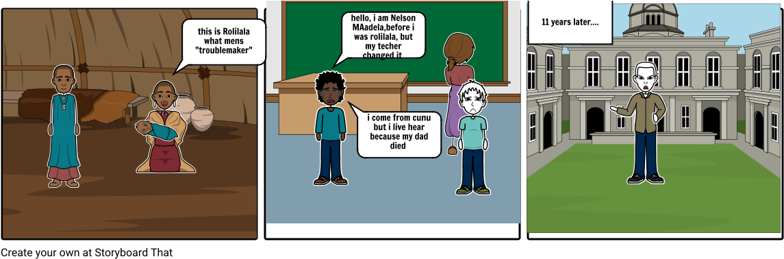 Nelson Mandela Comic 1-3 - Cartoon Clipart (1164x385), Png Download