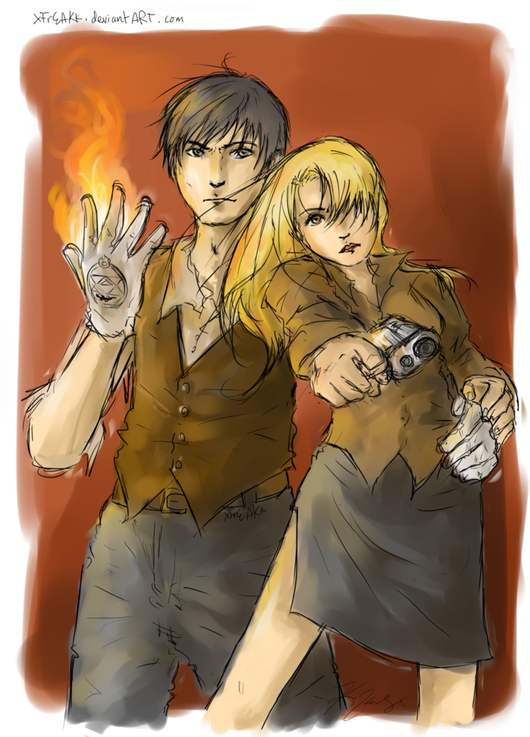 Riza Hawkeye Anime/manga Images Riza Hawkeye And Roy - Cartoon Clipart (760x1052), Png Download