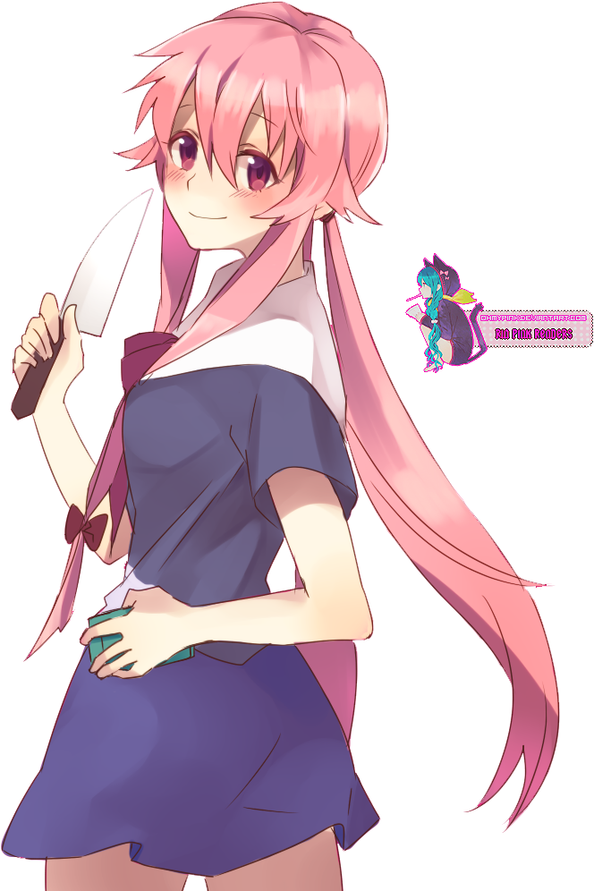 Yuno Gasai Without Background Clipart (800x1000), Png Download