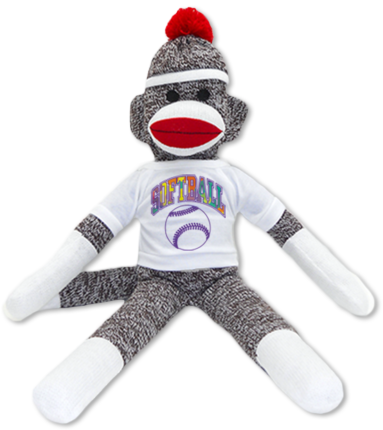 Softball Sock Monkey - Teddy Bear Clipart (1001x1001), Png Download