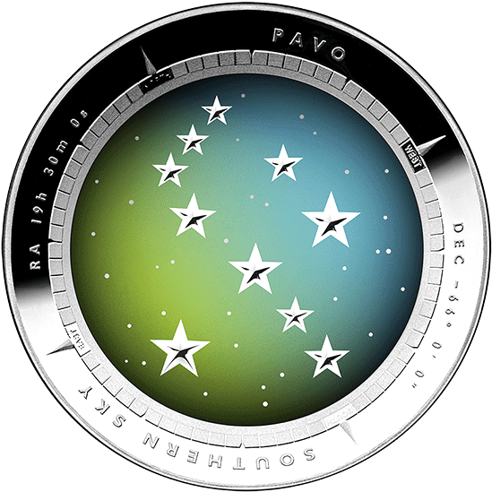 Australia 2013 5$ Color Domed - Australia Southern Sky Silver Coin Clipart (560x560), Png Download