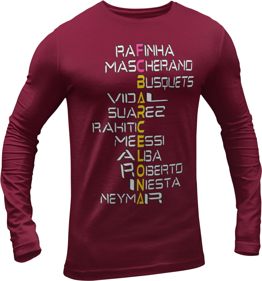 Rafinha Mascherano Busquets Vidal Suare2 Rahitic Meessi - Long-sleeved T-shirt Clipart (1920x1440), Png Download