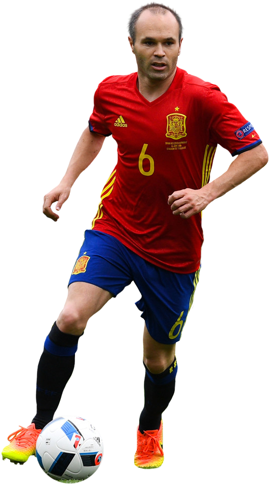 Andres Iniesta - Kick Up A Soccer Ball Clipart (533x956), Png Download