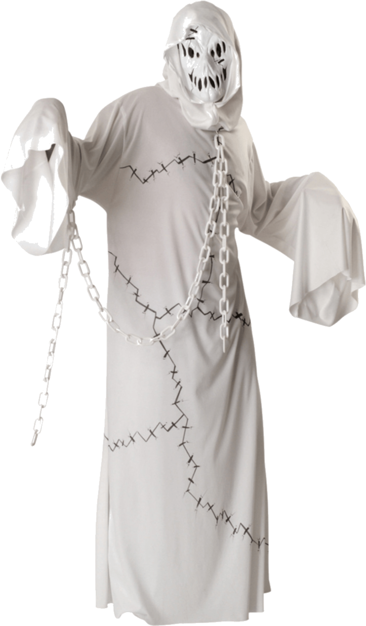 Cool Ghoul Halloween Costume Jokers Masquerade - Costume Halloween Fantasma Clipart (799x1266), Png Download