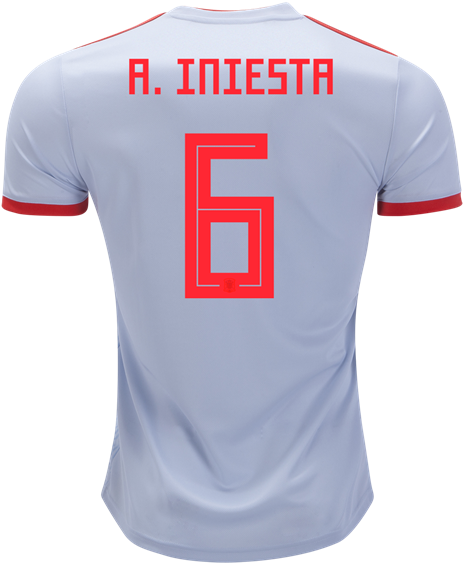 Andres Iniesta Spain 2018 World Cupaway Jersey [esp2018wcaj6] - Xavi Jersey Spain Clipart (600x600), Png Download