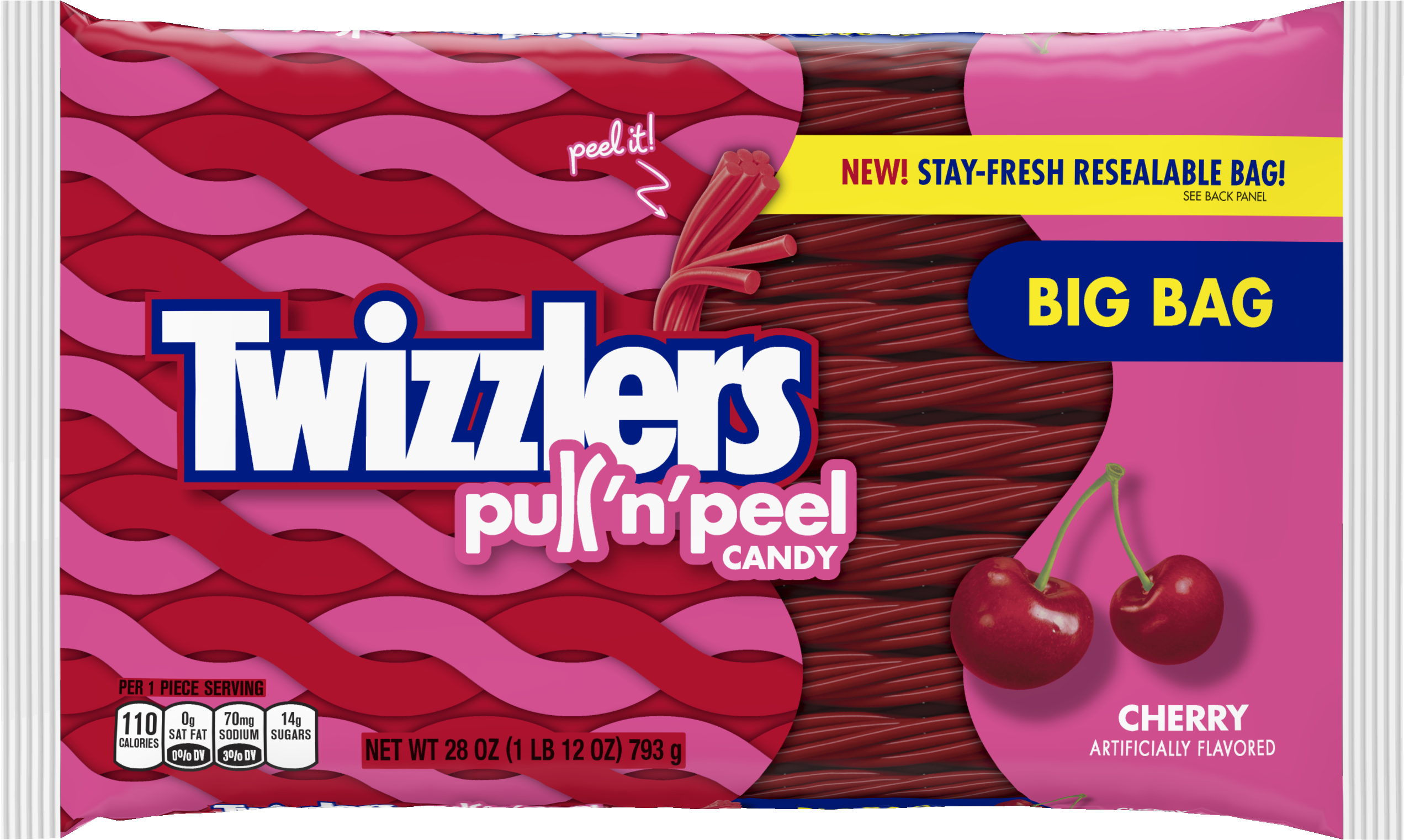 Twizzlers, Cherry Pull 'n' Peel Licorice Chewy Candy, - Twizzlers Strawberry Clipart (3000x3000), Png Download