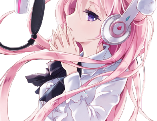 Mic Clipart Anime - Anime Girl Render Pink Hair - Png Download (640x480), Png Download