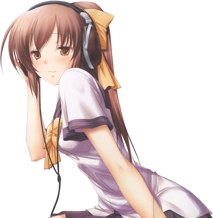 Girl In Headphones Colouring Pages - Anime Clipart (1023x712), Png Download