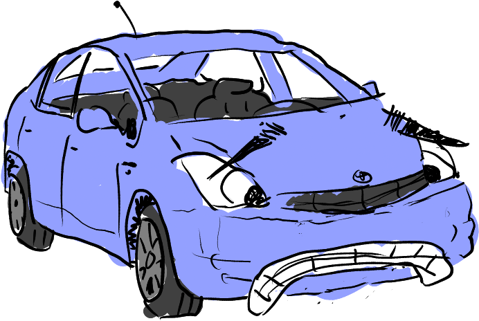 Toyota Prius , Png Download - Sad Prius Clipart (692x464), Png Download