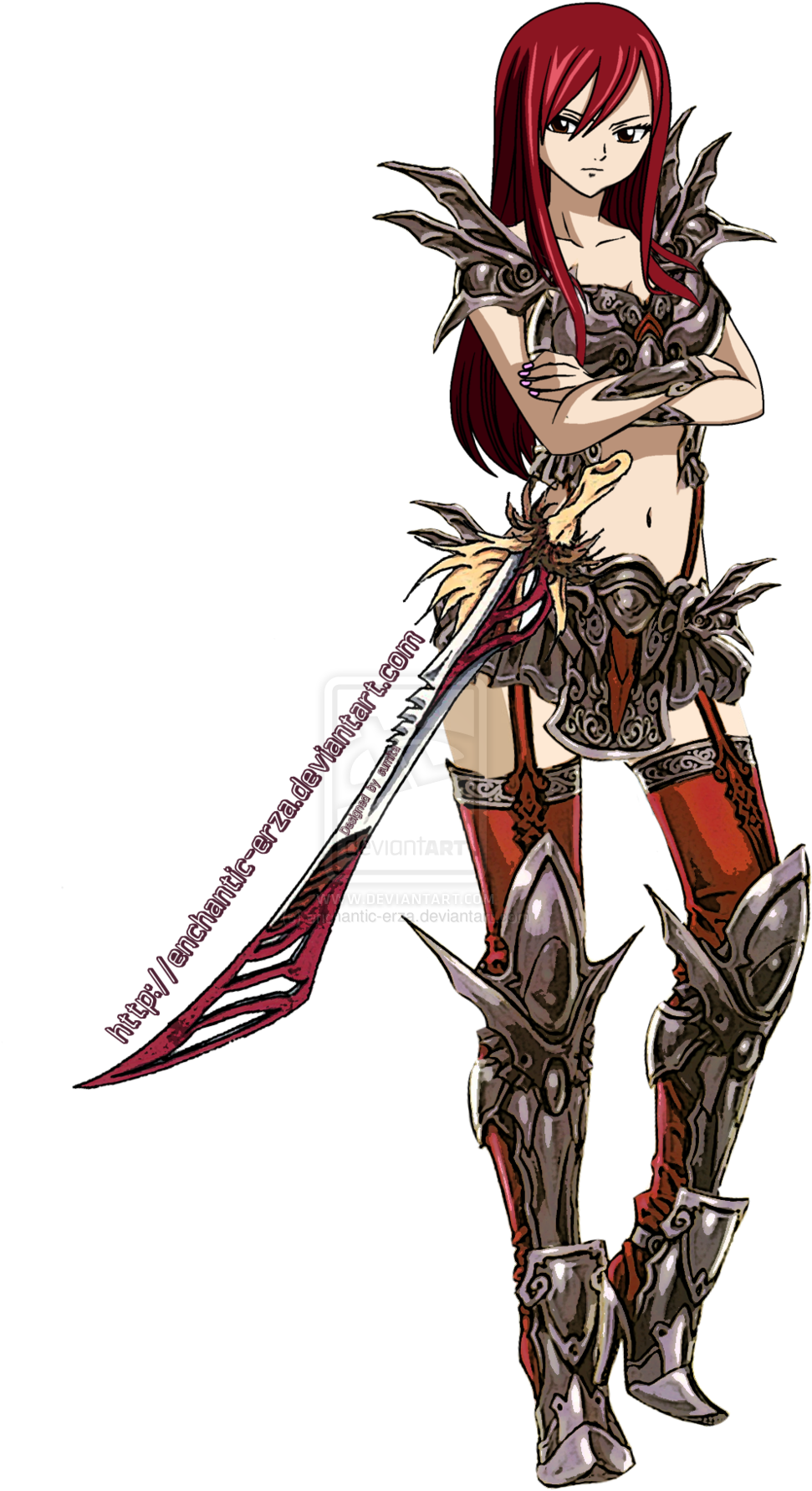 Fairy Tail Erza Scarlet Armor - Erza Scarlet Armor Clipart (971x1783), Png Download