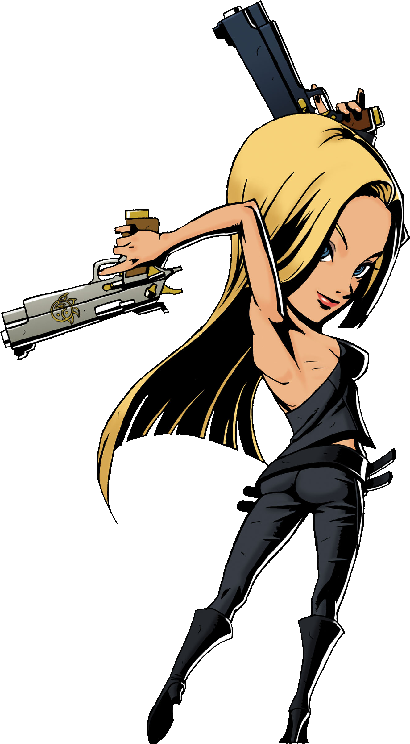 Trish, Devil May Cry, Viewtiful Joe Version - Devil May Cry Trish Guns Clipart (1776x2675), Png Download