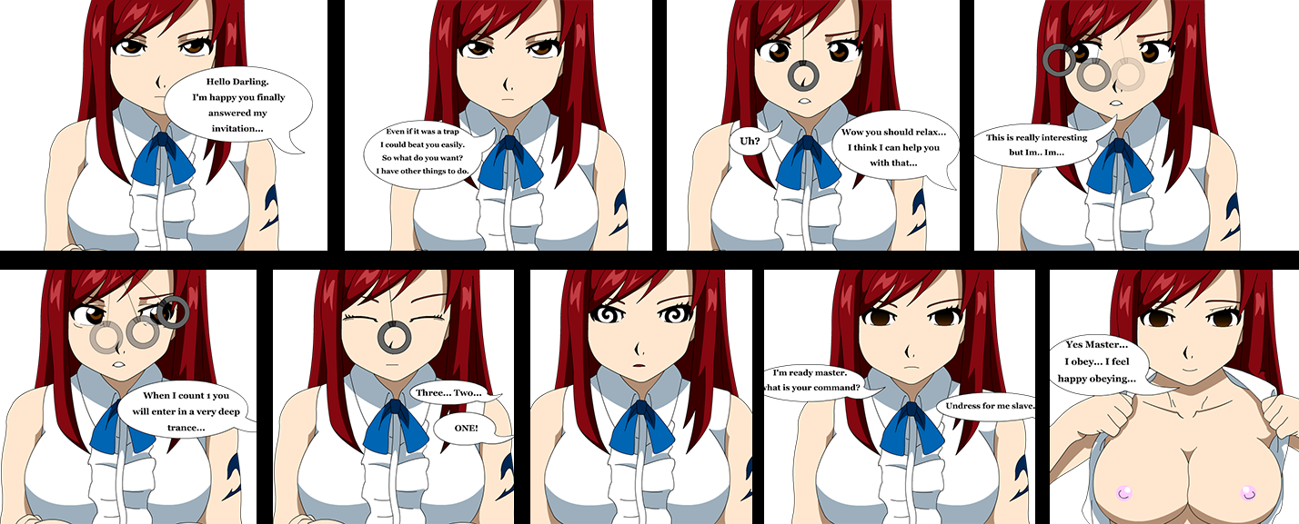 Download Larger Version - Erza Scarlet Hypnohub Clipart (1428x577), Png Download