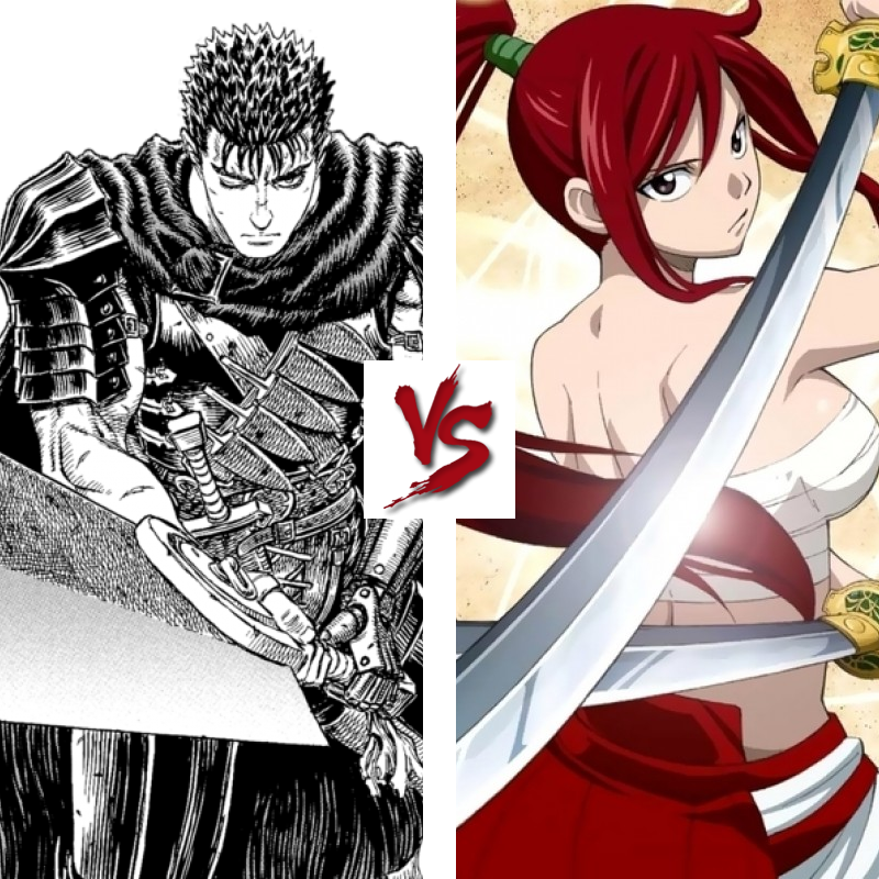 Erza Scarlet Vs Guts Clipart (800x800), Png Download