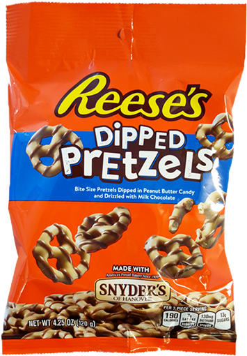 Reese's Dipped Pretzels - Reese's Peanut Butter Dipped Pretzels Clipart (1111x736), Png Download