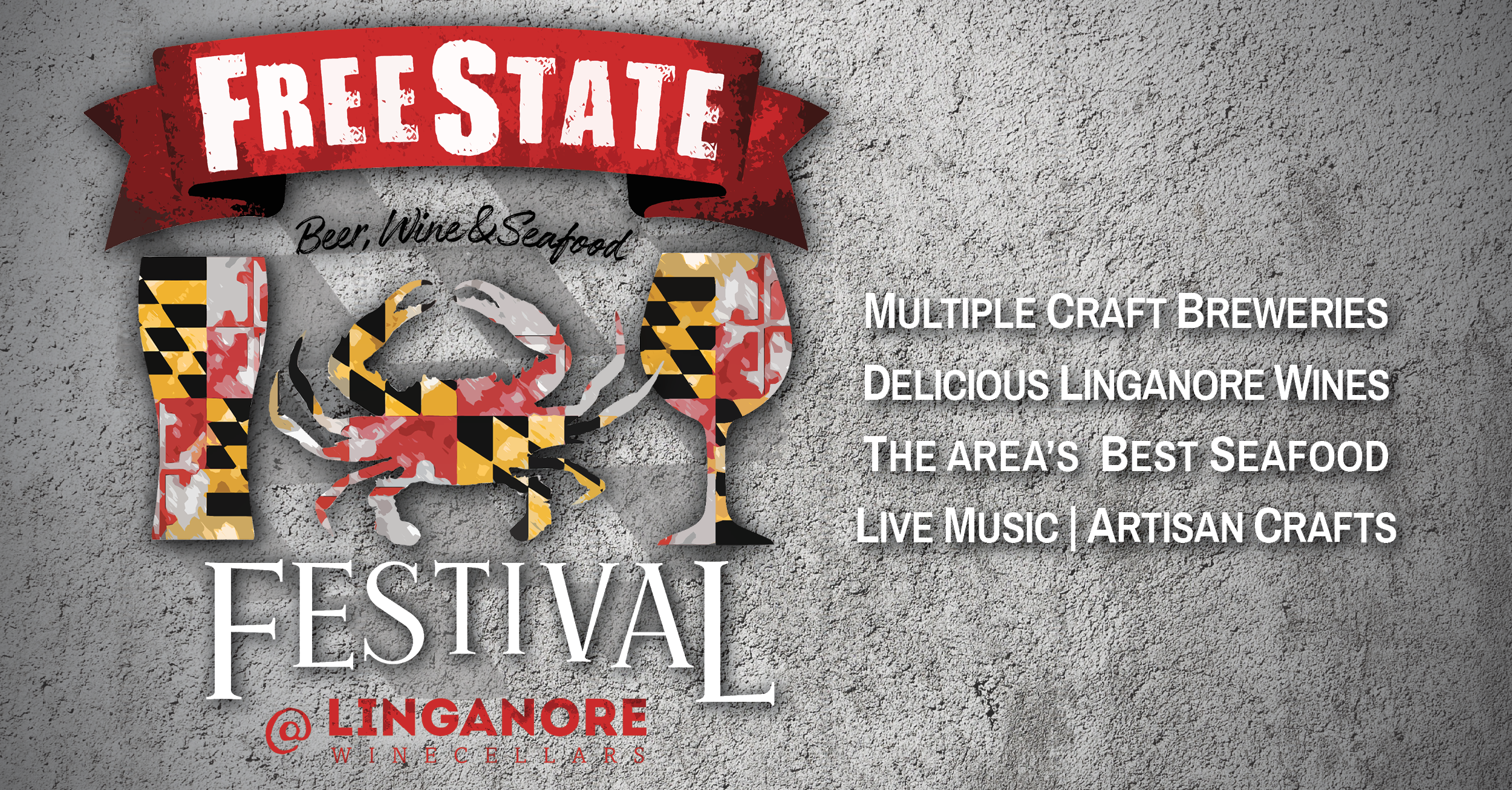 Freestate Beer, Wine & Seafood Festival - Poster Clipart (2500x1308), Png Download