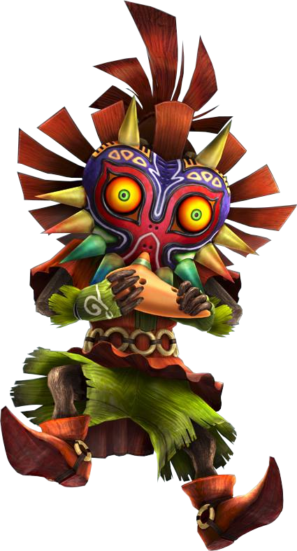 During The Super Smash Bros - Skull Kid Zelda Clipart (425x787), Png Download