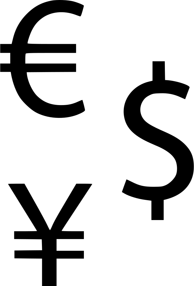 Png File Svg - Euro Dollar Yen Icon Clipart (666x980), Png Download