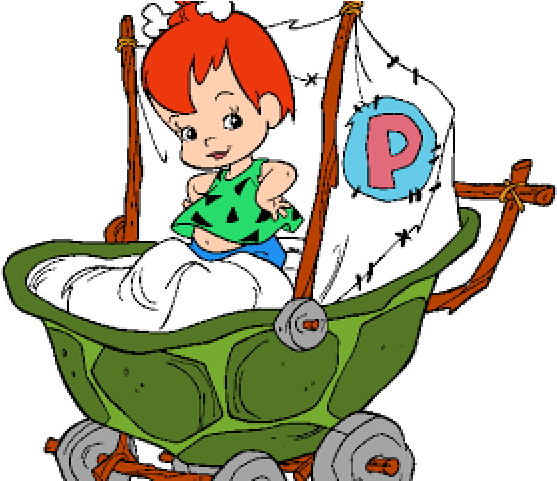 Pebbles Flintstone In Car Clipart (640x480), Png Download