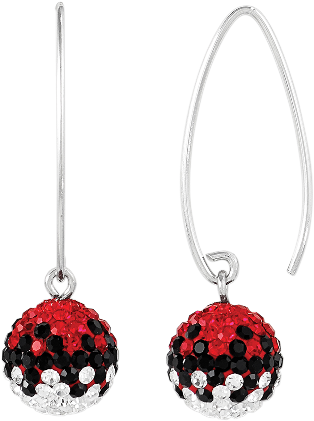 Red And Black Ball Drop Earrings Earrings Clipart Large Size Png