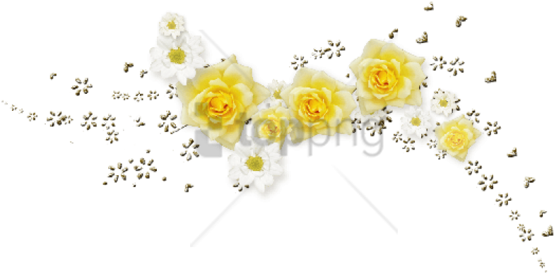 Free Png Yellow Flower Crown Transparent Png Image - Efeito Flores Png Clipart (850x403), Png Download
