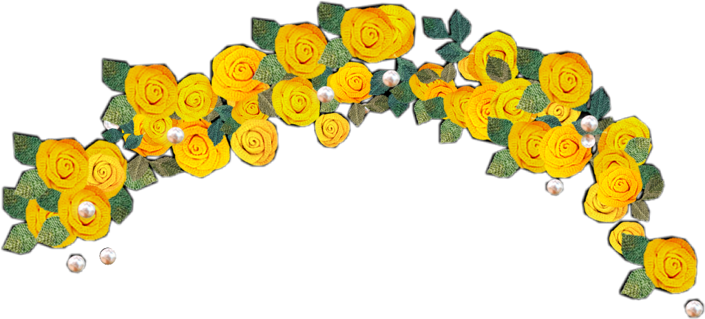 #yellow #cute #flower #flowers #crown #flowercrown - Floral Design Clipart (1024x463), Png Download