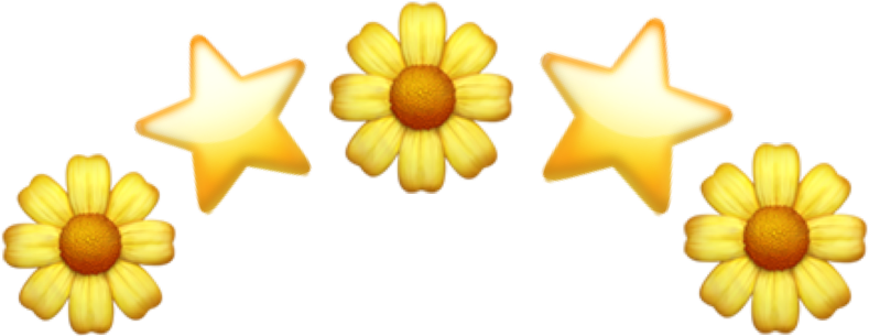 #flower #sunflower #yellow #happy #crown #star #gold - Sunflower Emoji Png Clipart (1024x1024), Png Download