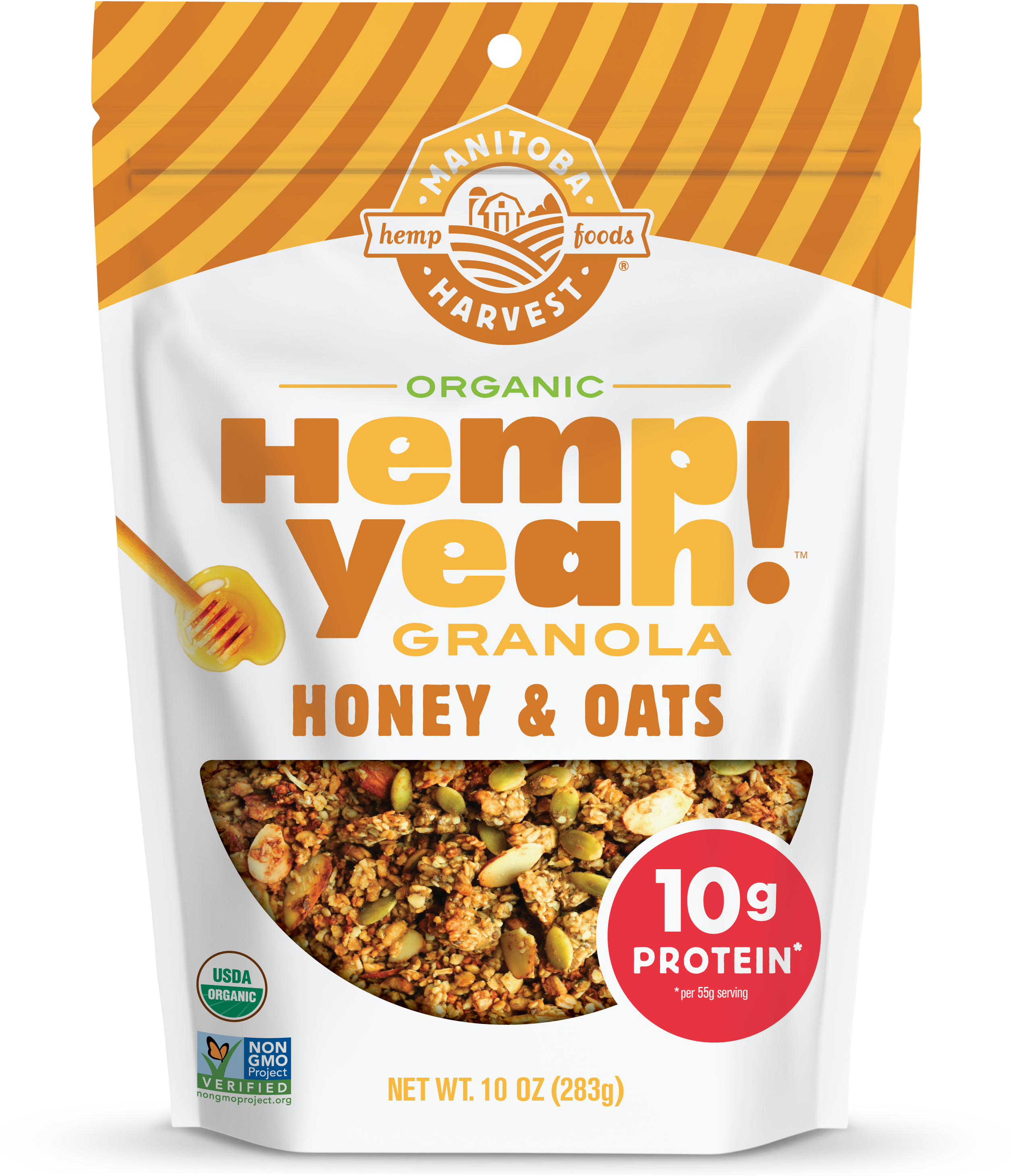 Honey & Oats Organic Granola - Manitoba Harvest Hemp Yeah Granola Clipart (2801x3509), Png Download