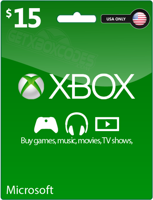 Xbox Live $15 Gift Card Us - Printing Clipart (800x640), Png Download