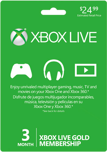 Xbox Live Gold Cost - Xbox One Live Gold 3 Month Clipart (988x556), Png Download