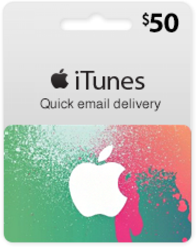 $50 Usa Itunes Gift Card - $50 Itune Gift Card Clipart (800x800), Png Download
