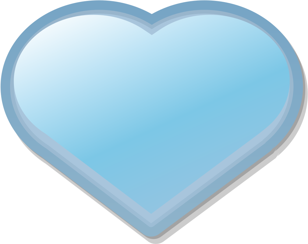 Nuvola Emblem Favorite Blue Grey Filled Heart - Heart Clipart (1024x1024), Png Download