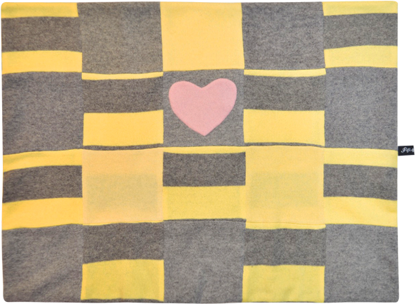 Yellow & Grey Heart Blanket - Patchwork Clipart (600x600), Png Download