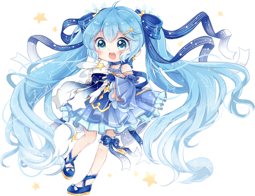 Banner Free Vocaloid Pinterest Hatsune And Chibi - 2017 Snow Miku Clipart (979x754), Png Download