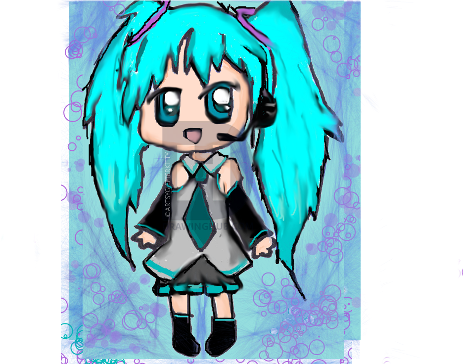 Chibi Miku - Cartoon Clipart (1040x737), Png Download