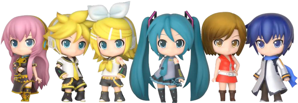 Vocaloid Chibi Png - Len Rin Miku Kaito Meiko Luka Clipart (1024x350), Png Download