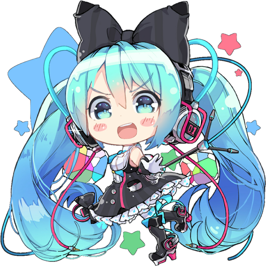 #hatsunemiku #kawaii #miku #mikuhatsune #anime #vocaloid - Kawaii Anime Cute Miku Hatsune Clipart (967x975), Png Download