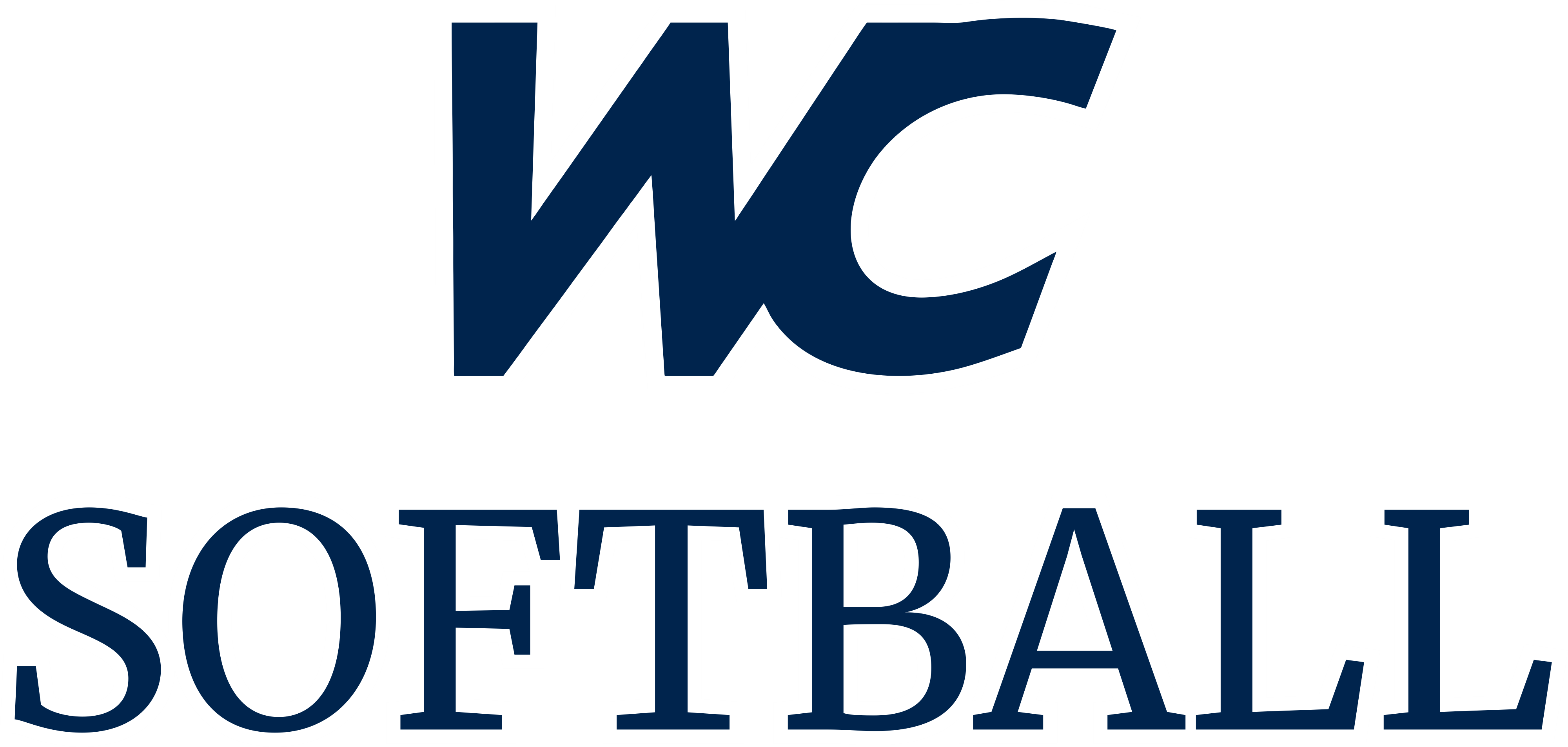 Wc Softball Navy White - Flowers Clipart (4000x1907), Png Download