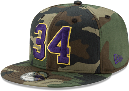 Camo Hats, Shaquille O'neal, Los Angeles Lakers, Purple - Baseball Cap Clipart (500x667), Png Download