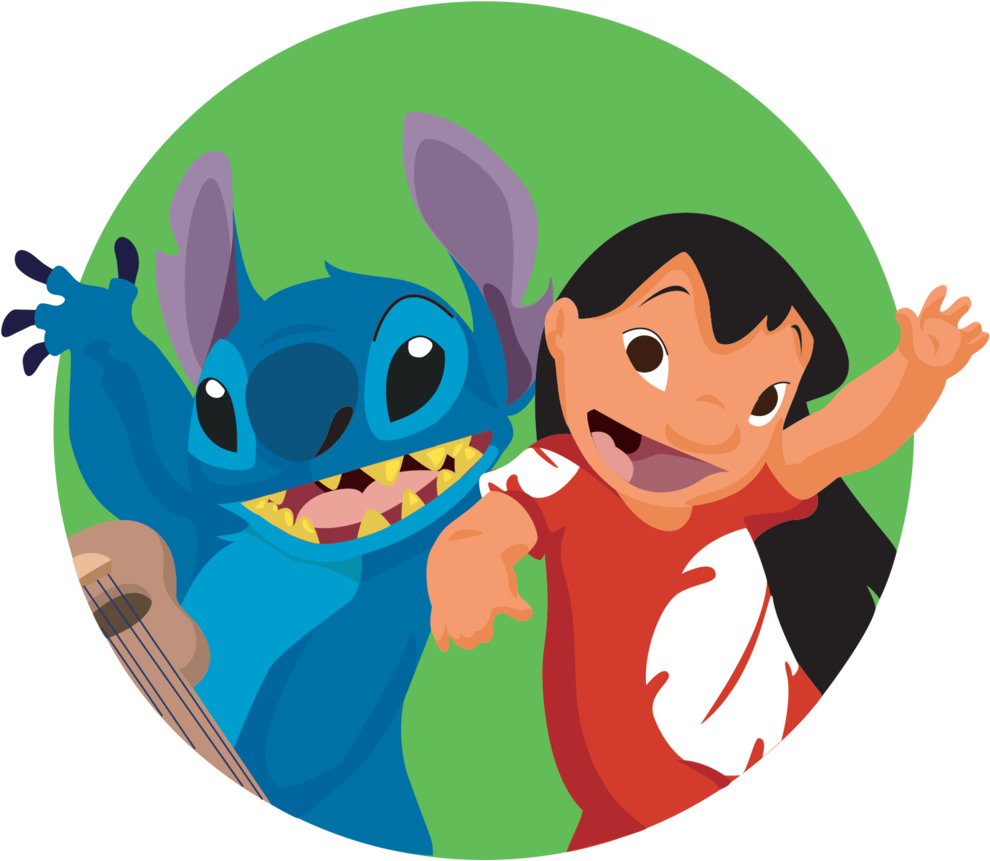 Disney Lilo & Stitch Movie Cover Silver Pendant , Png - Lilo And Stitch Png Clipart (990x861), Png Download