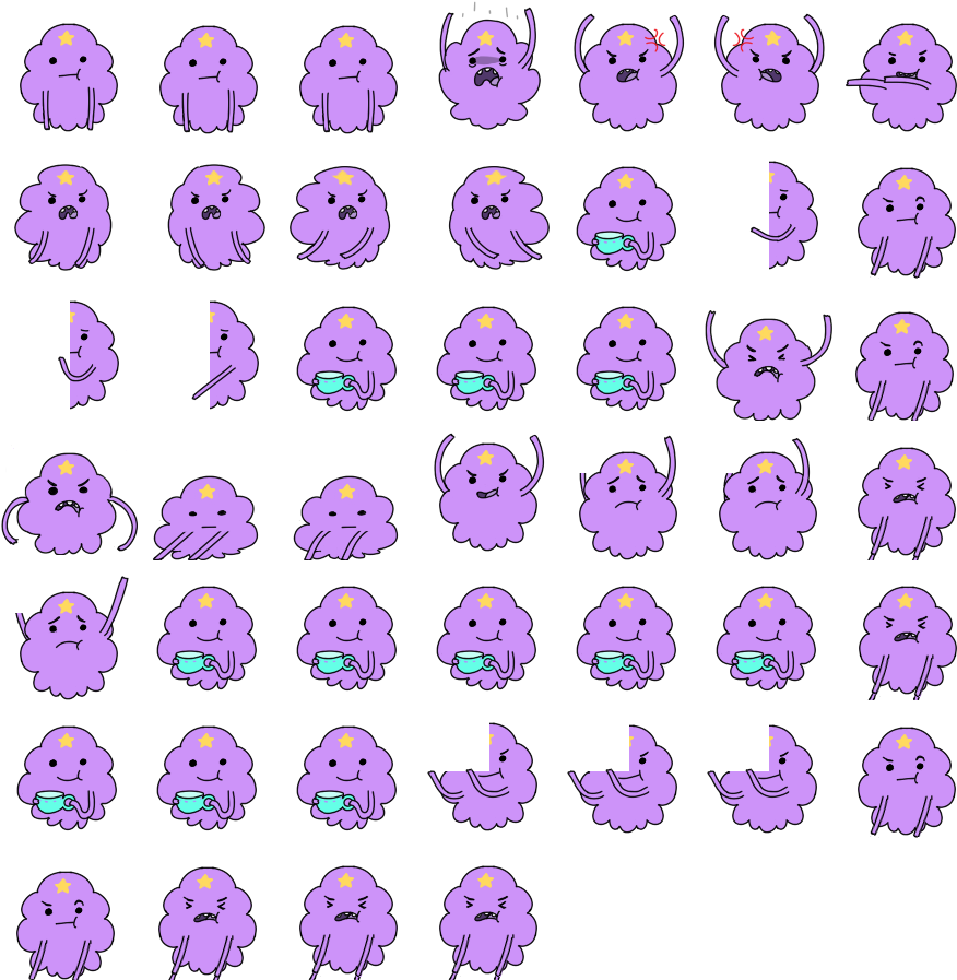 Lumpy Space Princess Shimeji - Lumpy Space Princess Sprite Clipart (896x896), Png Download