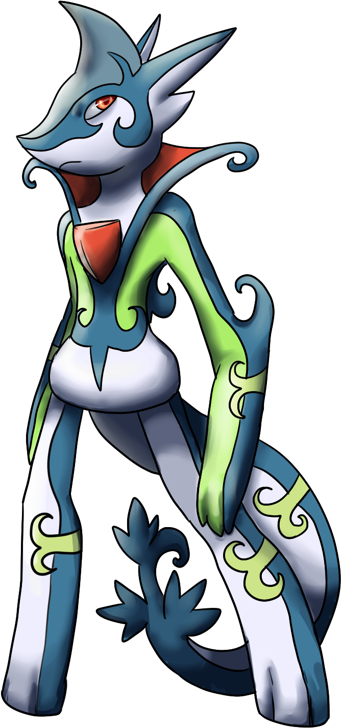 Shiny Serperior / Gallade Psychic/grass Type - Cartoon Clipart (770x1500), Png Download