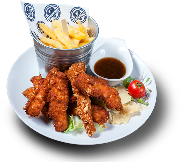 Chicken Strips - Crispy Fried Chicken Clipart (900x543), Png Download