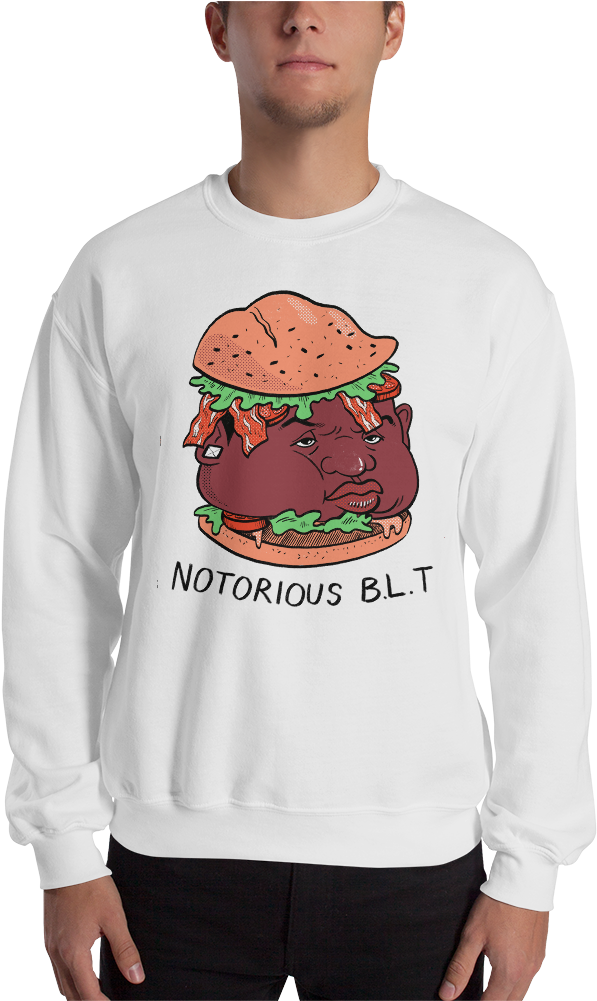 Notorious Blt Crewneck Sweatshirt - Cheeseburger Clipart (1000x1000), Png Download