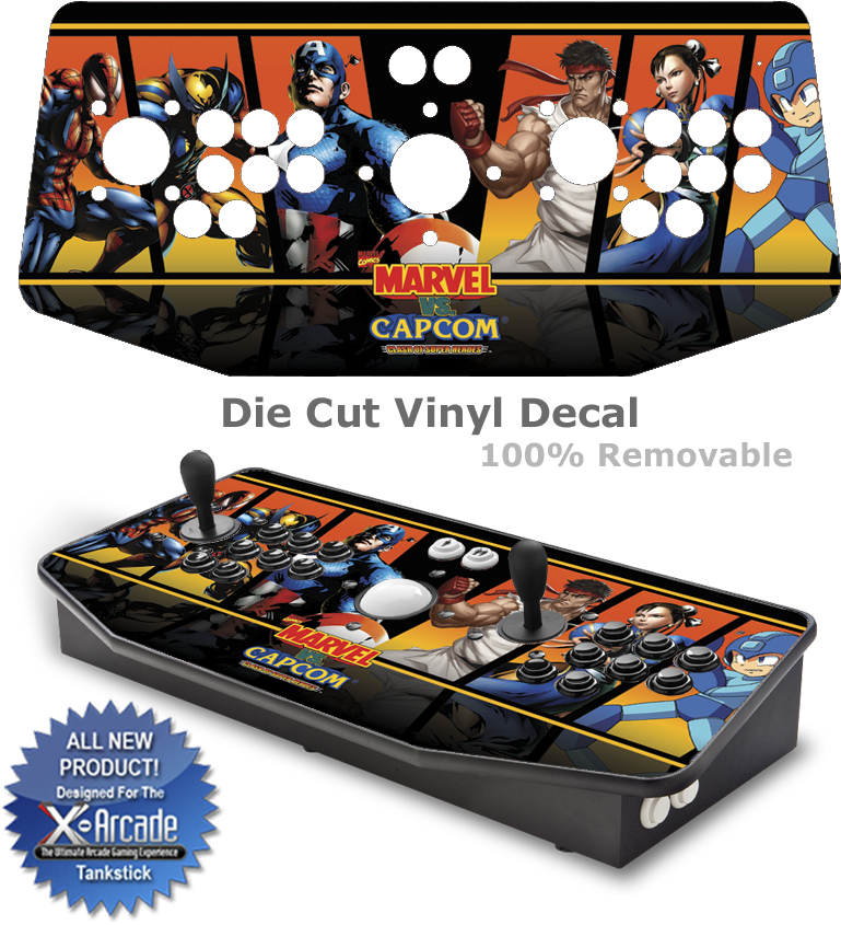 Mvc X-arcade Tankstick Graphic Overlay - Mortal Kombat X Arcade Controls Clipart (800x869), Png Download