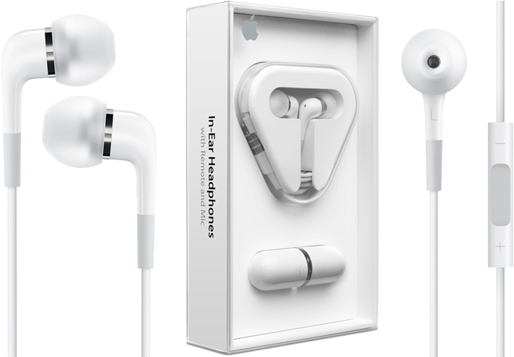 Apple In Ear Earphones Clipart (800x509), Png Download